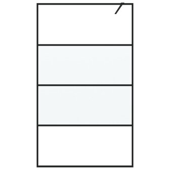 Inloopdouchewand 115x195 cm halfmat ESG-glas zwart 3