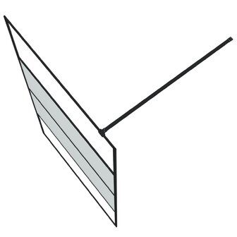 Inloopdouchewand 115x195 cm halfmat ESG-glas zwart 5
