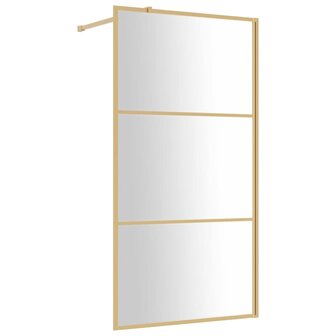 Inloopdouchewand transparant 115x195 cm ESG-glas goudkleurig 2