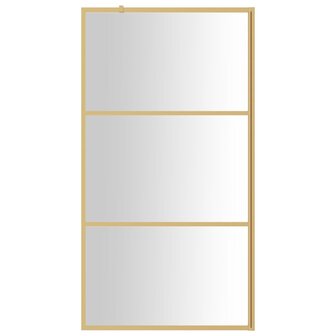 Inloopdouchewand transparant 115x195 cm ESG-glas goudkleurig 3