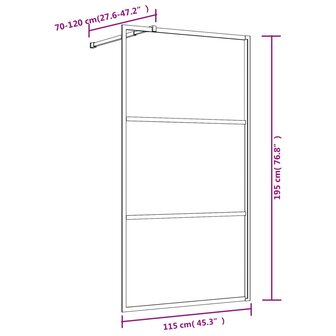 Inloopdouchewand transparant 115x195 cm ESG-glas goudkleurig 7