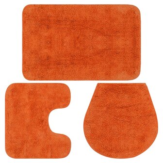 Badmattenset stof oranje 3-delig 1