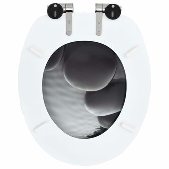 Toiletbrillen 2 st met soft-close deksels MDF steenontwerp 6