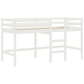 Kinderhoogslaper met gordijnen 90x190 cm grenenhout blauw 9