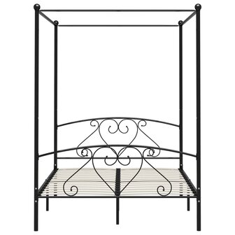 Hemelbedframe metaal zwart 160x200 cm  4
