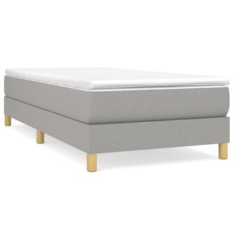 Boxspring met matras stof lichtgrijs 80x200 cm 2