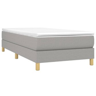 Boxspring met matras stof lichtgrijs 80x200 cm 3