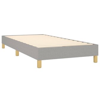 Boxspring met matras stof lichtgrijs 80x200 cm 4