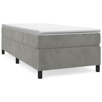 Boxspring met matras fluweel lichtgrijs 80x200 cm 2