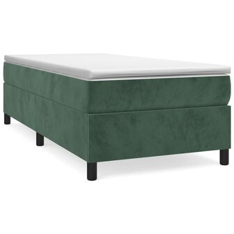Boxspring met matras fluweel donkergroen 80x200 cm 2