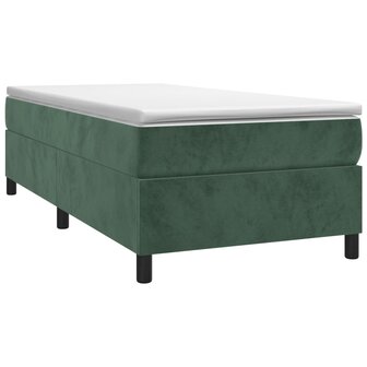 Boxspring met matras fluweel donkergroen 80x200 cm 3