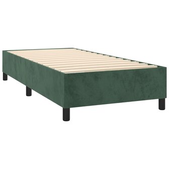 Boxspring met matras fluweel donkergroen 80x200 cm 4