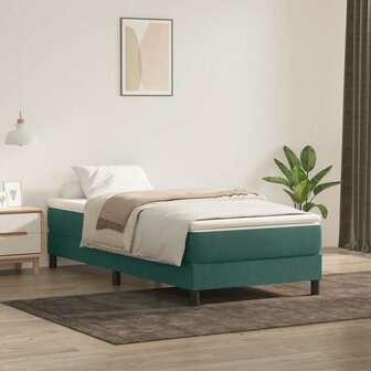 Boxspring zonder matras fluweel donkergroen 80x210 cm 4