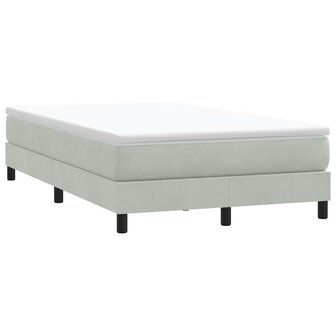 Boxspring zonder matras fluweel lichtgrijs 120x210 cm 1
