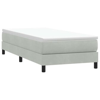 Boxspring zonder matras fluweel lichtgrijs 90x220 cm 3