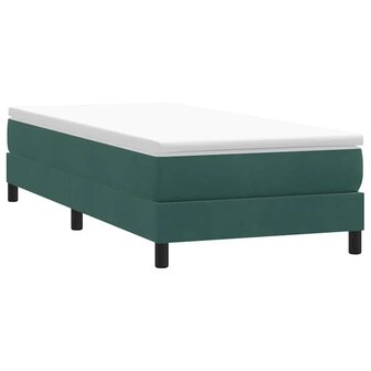 Boxspring zonder matras fluweel donkergroen 90x220 cm 3