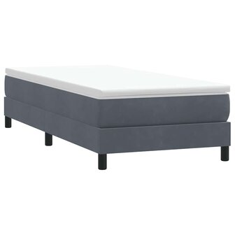 Boxspring met matras fluweel donkergrijs 80x220 cm 5
