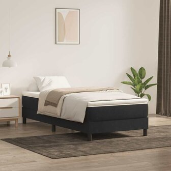 Boxspring met matras fluweel zwart 80x220 cm 1
