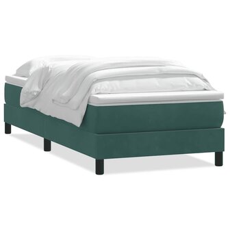 Boxspring met matras fluweel donkergroen 80x220 cm 2