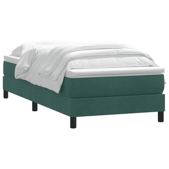Boxspring met matras fluweel donkergroen 80x220 cm 3