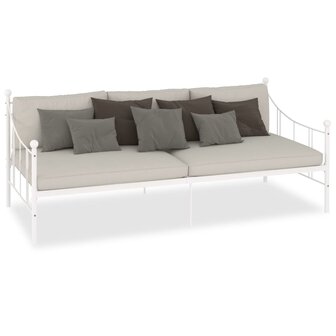 Slaapbankframe metaal wit 90x200 cm 2