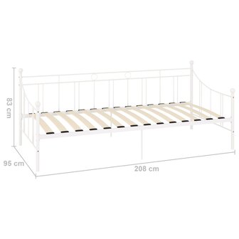 Slaapbankframe metaal wit 90x200 cm 8