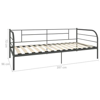 Bedbankframe metaal grijs 90x200 cm 8