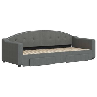 Slaapbank onderschuifbed en lades 80x200 cm stof donkergrijs 3