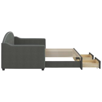 Slaapbank onderschuifbed en lades 80x200 cm stof donkergrijs 4