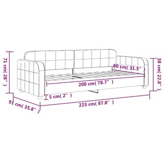 Slaapbank 80x200 cm fluweel donkergroen 8