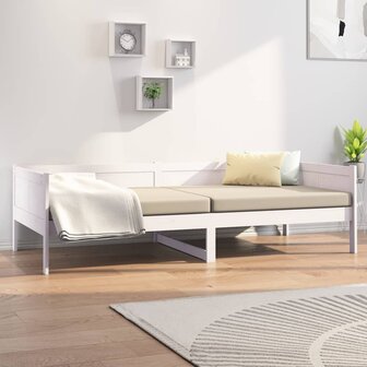 Slaapbank massief grenenhout wit 90x190 cm 7