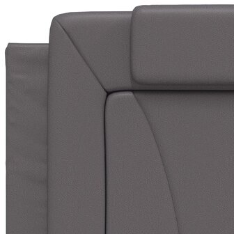 Bed met matras kunstleer grijs 90x190 cm 7