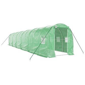 Tuinkas met stalen frame 24 m&sup2; 12x2x2 m groen 2