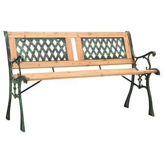 Tuinbank 122 cm gietijzer en massief vurenhout 1