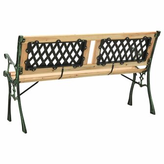 Tuinbank 122 cm gietijzer en massief vurenhout 4