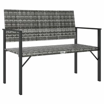 Tuinbank 2-zits poly rattan grijs 2