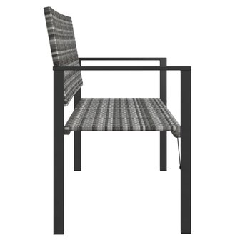 Tuinbank 2-zits poly rattan grijs 4