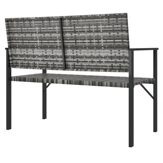 Tuinbank 2-zits poly rattan grijs 5