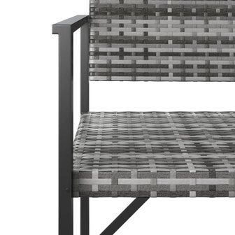 Tuinbank 2-zits poly rattan grijs 6