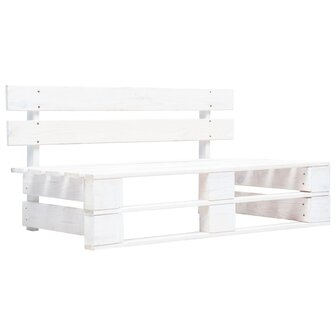 Tuinbank pallet hout wit 1