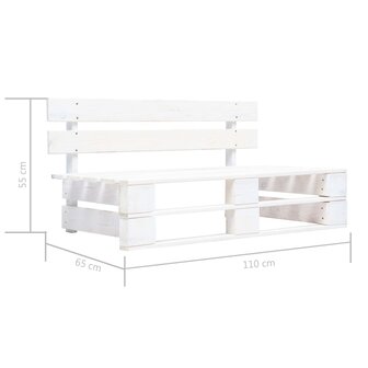Tuinbank pallet hout wit 5