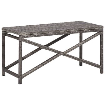 Tuinbank 80 cm poly rattan grijs 1