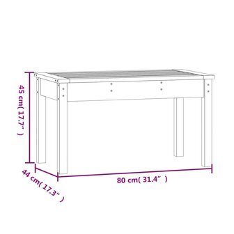 Tuinbank 80x44x45 cm massief grenenhout grijs 8