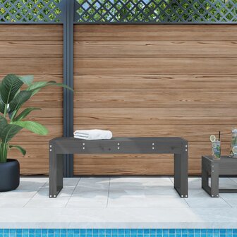 Tuinbank 110x38x45 cm massief grenenhout grijs 1
