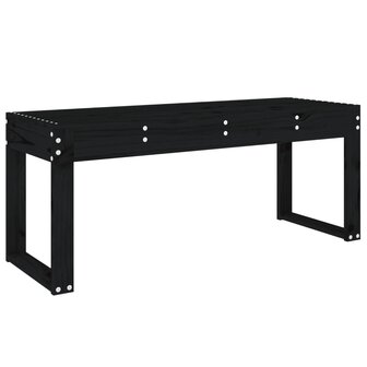 Tuinbank 110x38x45 cm massief grenenhout zwart 5