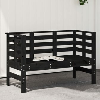 Tuinbankje 111,5x53x71 cm massief grenenhout zwart 1