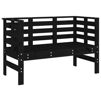 Tuinbankje 111,5x53x71 cm massief grenenhout zwart 2