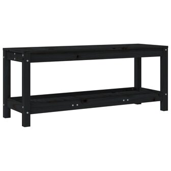 Tuinbank 108x35x45 cm massief grenenhout zwart 2