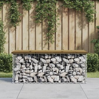 Tuinbank schanskorfontwerp 103x44x42 cm ge&iuml;mpregneerd hout 1