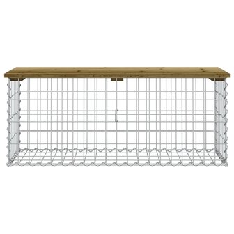Tuinbank schanskorfontwerp 103x44x42 cm ge&iuml;mpregneerd hout 3